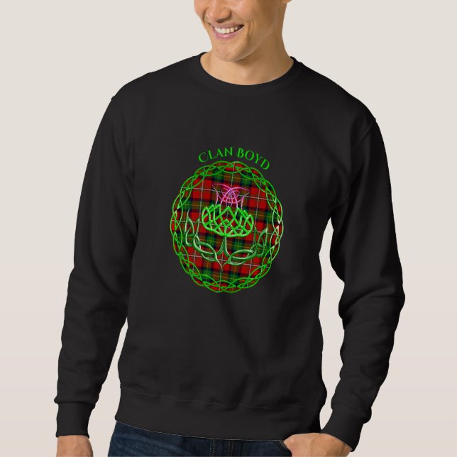 Sudadera Clan Boyd Scottish Tartán Celtic Thistle (Anverso)