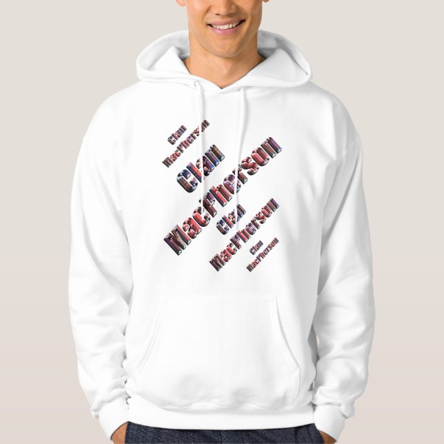 Sudadera Clan MacPherson Four Tartan Name Logos, (Anverso)
