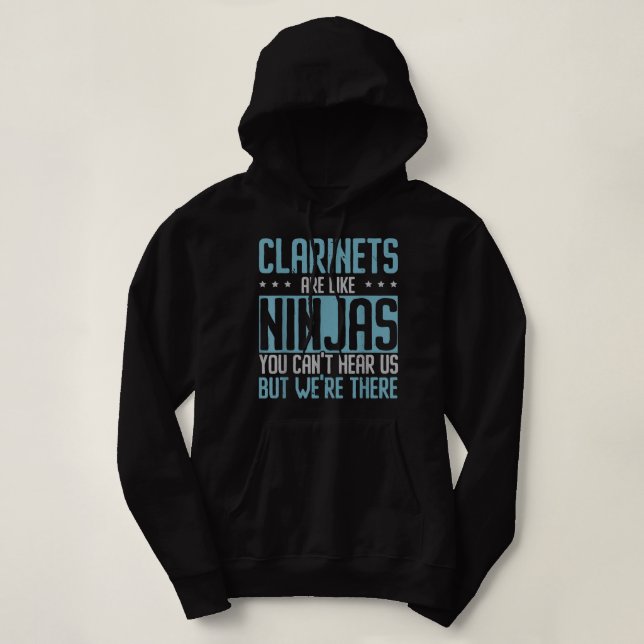 Sudadera Clarinets son como Ninjas que no puedes escucharno (Diseño del anverso)