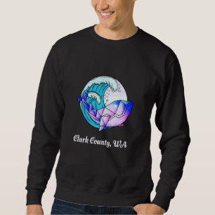 Sudadera Clark County Wa Japanese Paint Geometric Orca Kill