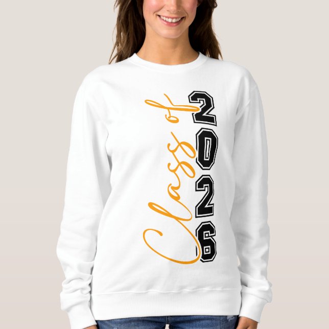 Sudadera Clase de 2026 Naranja superior negro (Anverso)