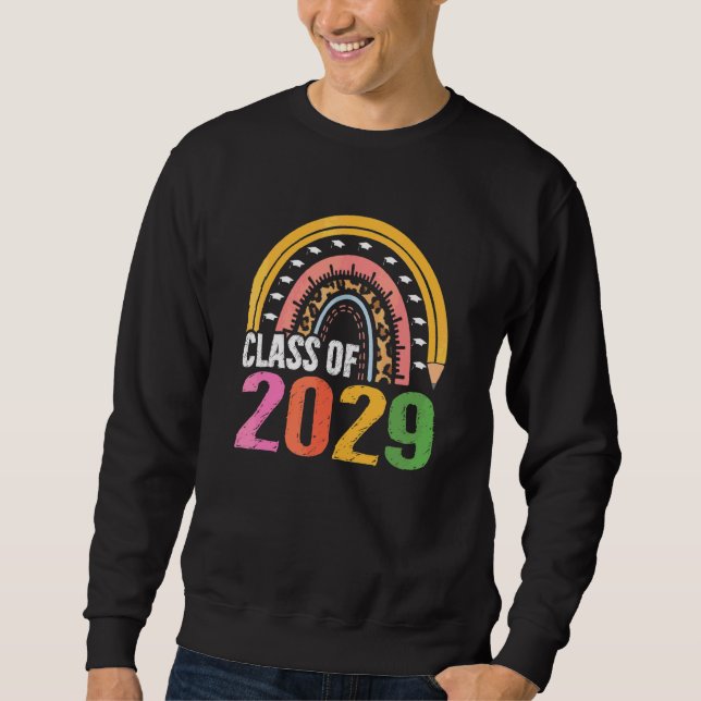 Sudadera Clase De 2029 Senior 2029 Boho Rainbow Grow Con M (Anverso)