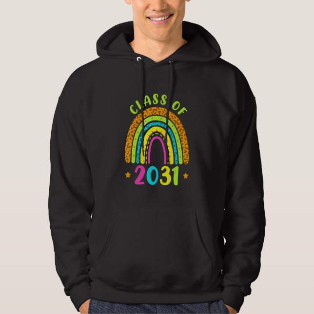 Sudadera Clase De 2031 Leopard Rainbow De Vuelta Al Senio E (Anverso)
