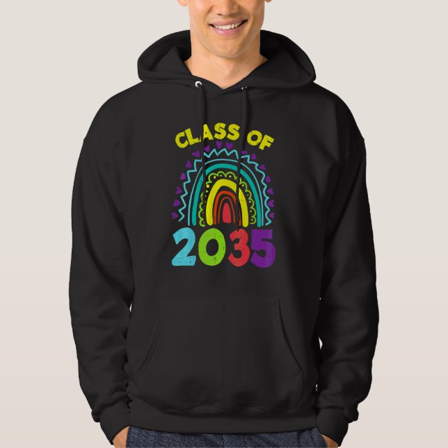 Sudadera Clase de 2035 Arcoíris Primer Último Día Graduació (Anverso)
