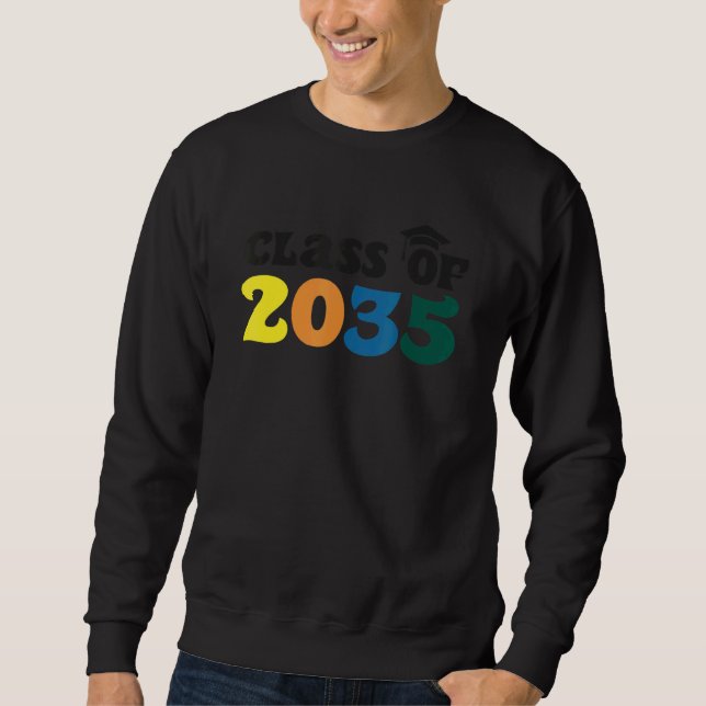 Sudadera Clase de 2035 Crecer con mi primer día de escuela  (Anverso)