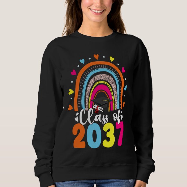 Sudadera Clase De 2037 Graduado De Preescolar Superior 37 (Anverso)