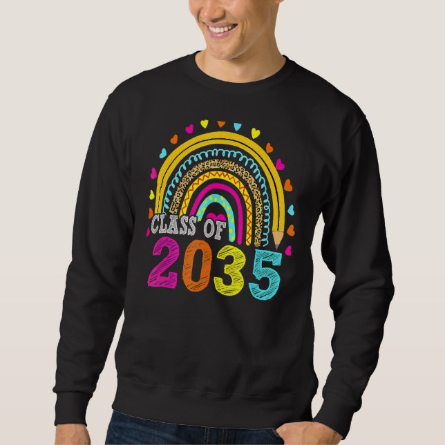 Sudadera Clase De Arcoiris 2035 Crecer Con Mí Primer Día De (Anverso)