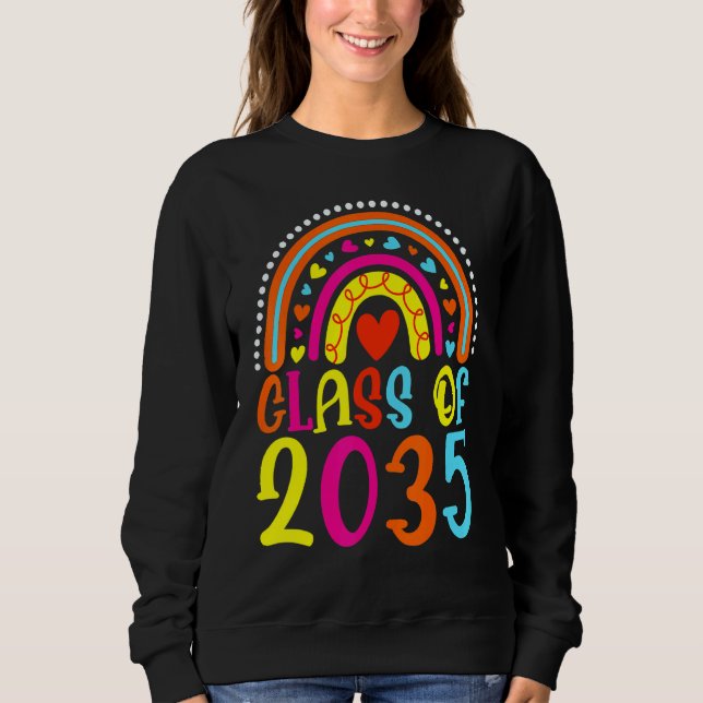 Sudadera Clase De La Escuela Preescolar Rainbow Gradu 2035 (Anverso)
