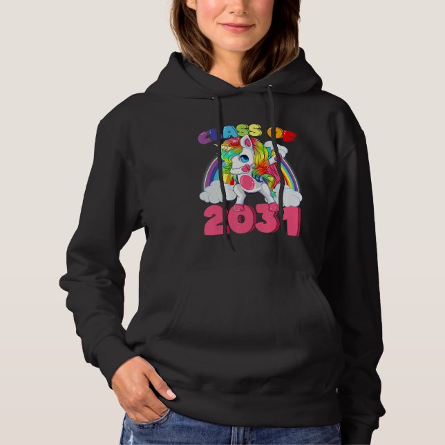 Sudadera Clase Del Arcoiris De Unicornio De Dabbing De 2031 (Anverso)