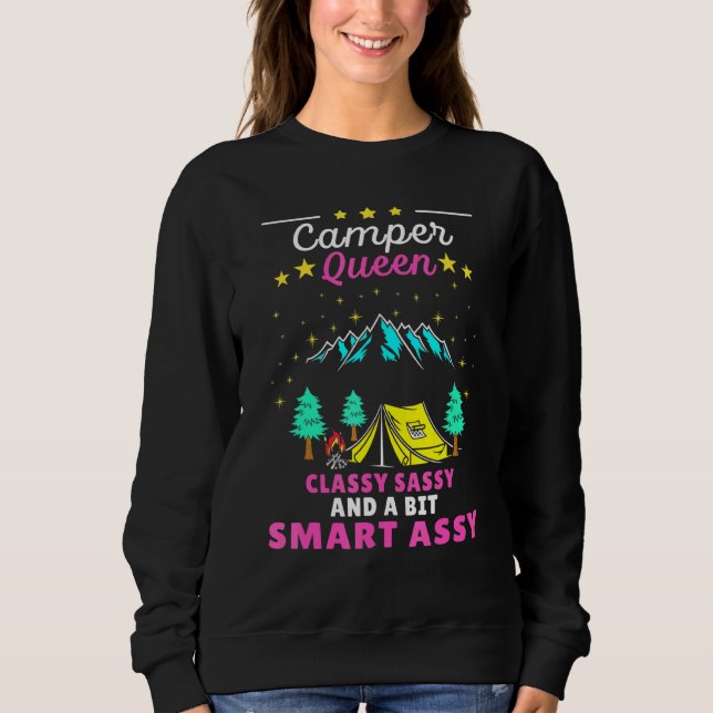 Sudadera Clase Queen Sassy Smart Assad Para Camping W (Anverso)