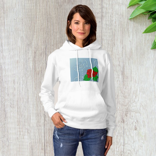 Sudadera Clásica Flor Rosa Roja Romántica (Subido por el creador)