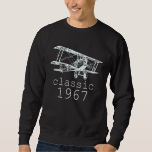 Sudadera Clásico Aviación Biplano Vintage de 1967 55º nacim