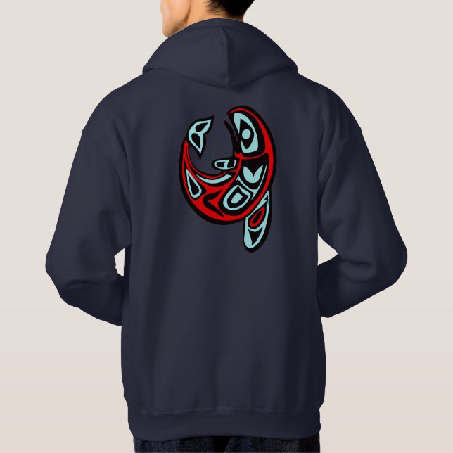 Sudadera Clásico Haida Orca Totem Tattoo Killer Whale Art H (Reverso)