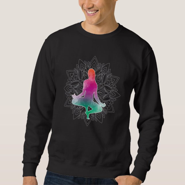 Sudadera Clásico Mood Lotus Flor Mandala Yoga Meditación G (Anverso)