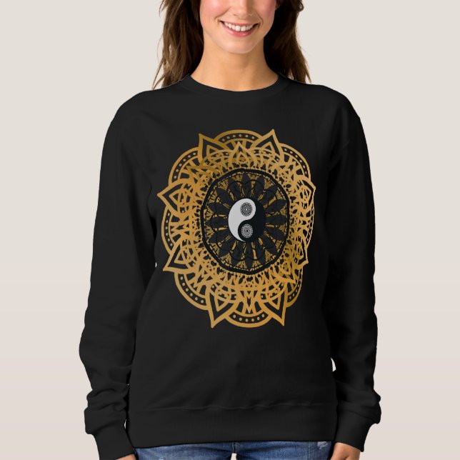 Sudadera Clásico Mood Lotus Flor Mandala Yoga Meditación G (Anverso)