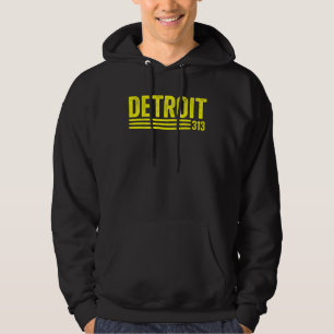 Sudadera Clásico Retro Detroit Motor City 313 Estilo Vintag