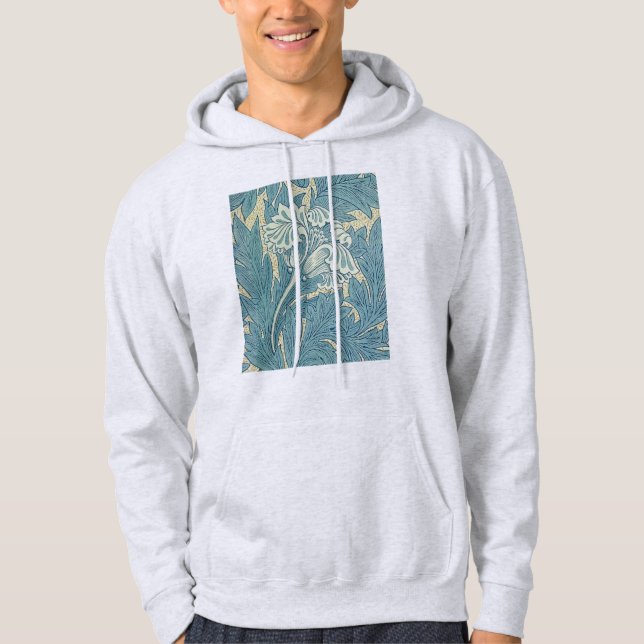Sudadera Clásico Tulipán Azul Floral de William Morris (Anverso)
