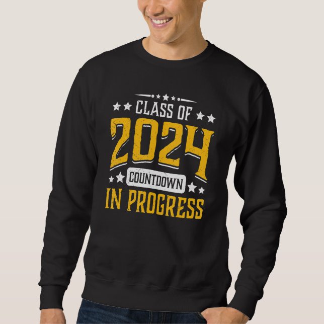 Sudadera Class of 2024 Countdown in Progress Funny Graduati (Anverso)
