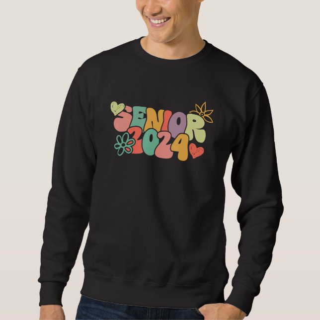 Sudadera CLASS OF 2024 Senior 2024 Graduation Or First Day  (Anverso)