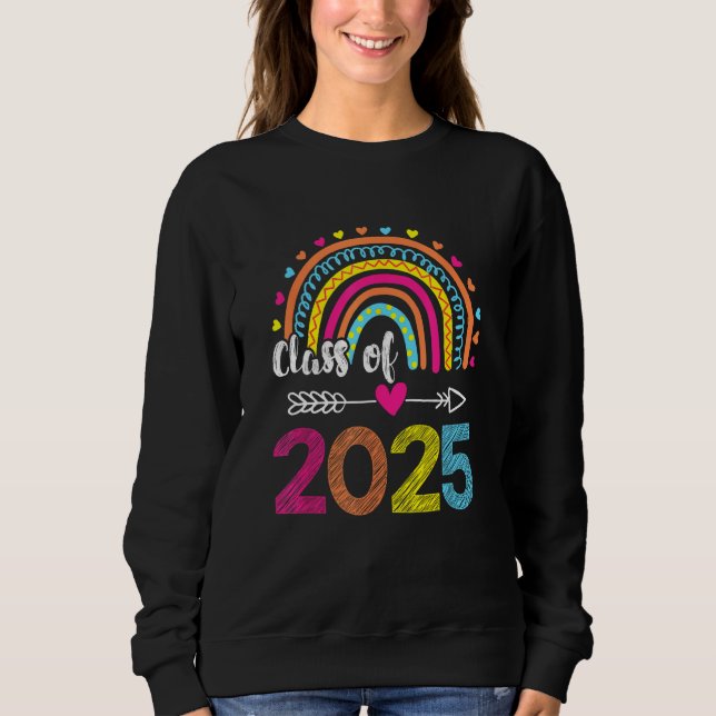 Sudadera Class Of 2025 Rainbow Kindergarten Preschool Gradu (Anverso)