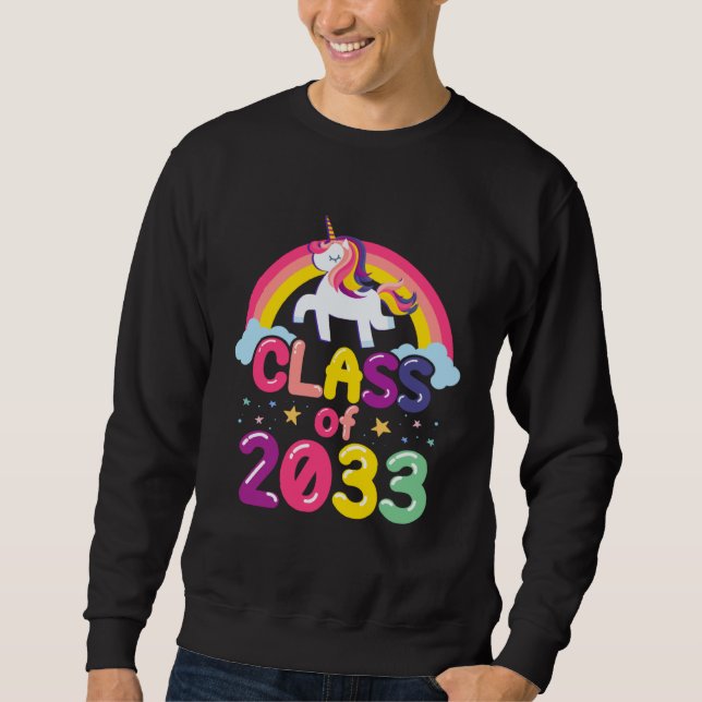 Sudadera Class of 2033 Unicorn Graduation Girls (Anverso)