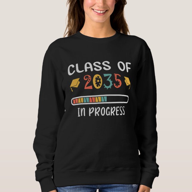 Sudadera Class of 2035 Grow With Me Graduation in progress (Anverso)