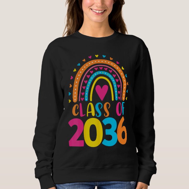 Sudadera Class of 2036 First Day School Kindergarten Rainbo (Anverso)