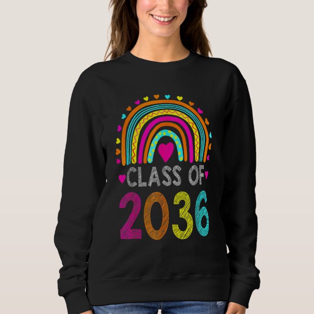 Sudadera Class Of 2036 Rainbow Pre K Kindergarten Graduatio (Anverso)