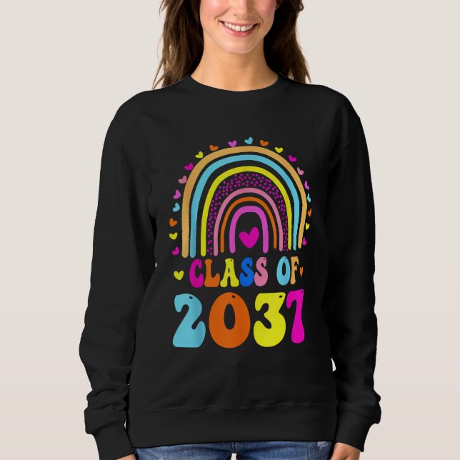 Sudadera Class Of 2037 Grow With Me Kindergarten Graduation (Anverso)