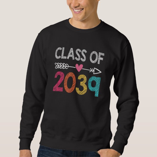 Sudadera Class Of 2039 Kindergarten Pre K Grow With Me Grad (Anverso)