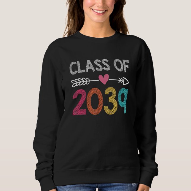 Sudadera Class Of 2039 Kindergarten Pre K Grow With Me Grad (Anverso)