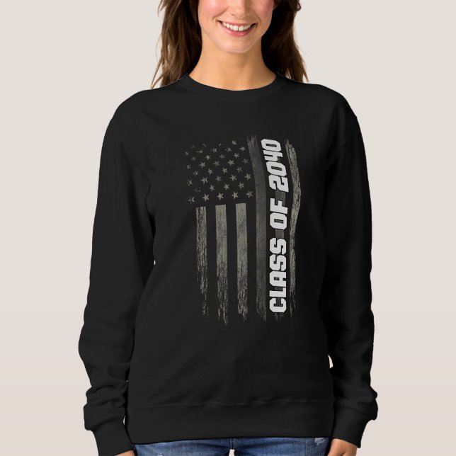 Sudadera Class of 2040 Senior 2040 Graduation American Flag (Anverso)
