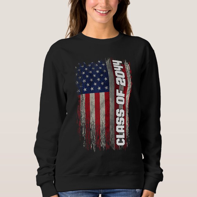 Sudadera Class of 2044  Senior 2044 USA American Flag (Anverso)