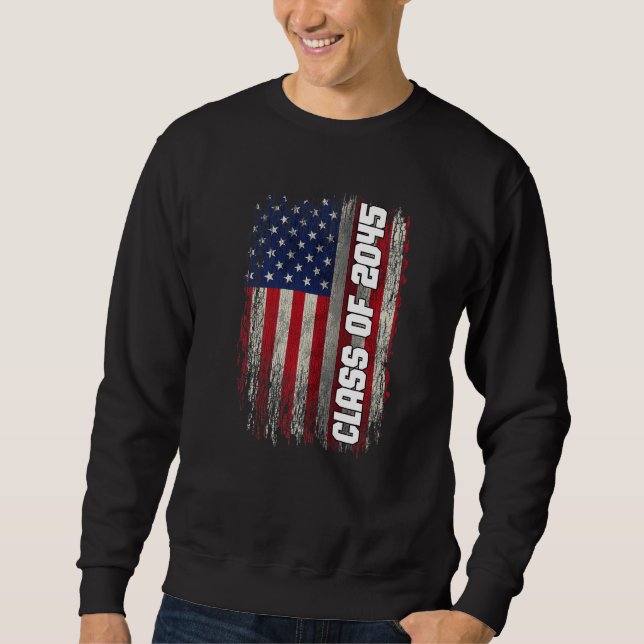 Sudadera Class of 2045 Senior 2045 USA American Flag (Anverso)