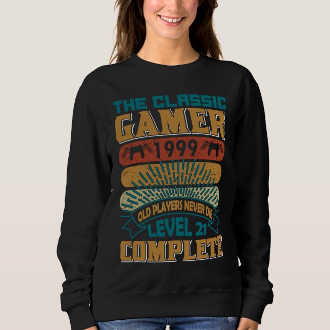 Sudadera Classic Gamer 1999 Old game Player  Video Gaming (Anverso)