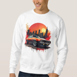 Sudadera Classic Muscle Car with Bold Urban Skyline Design