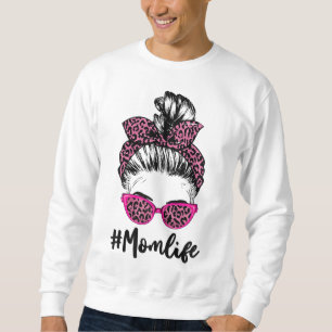 Sudadera Classy Mom Life Pink Leopardo Pattern Shades & Gua