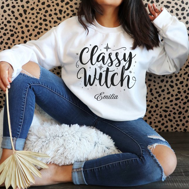 Sudadera Classy Witch Halloween Personalizable Sweatshirt (Subido por el creador)