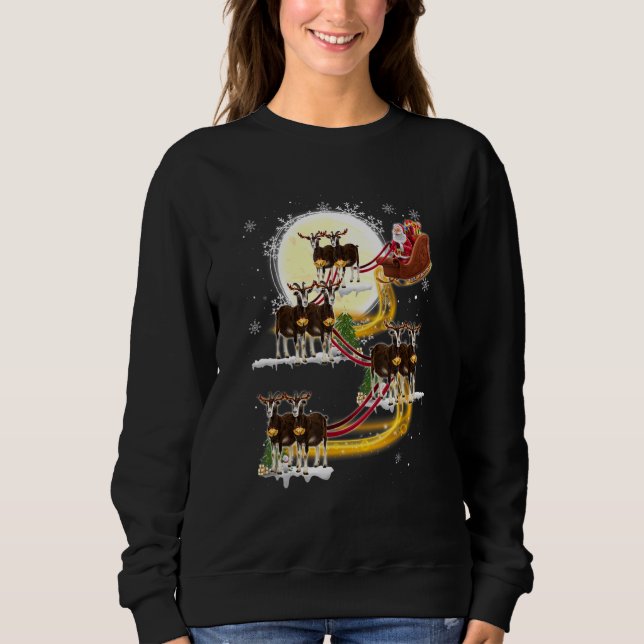 Sudadera Claus de Navidad montando cabra cabra Navidad (Anverso)
