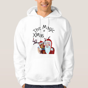 Sudadera Claus mágico acuarela Santa sonriendo Rudolph