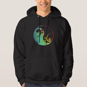 Sudadera Clave de Fa Retro Yin y Yang Músico de Bajo