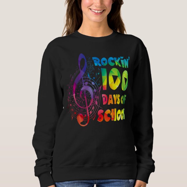 Sudadera Claves musicales de 100 días de clase del profesor (Anverso)