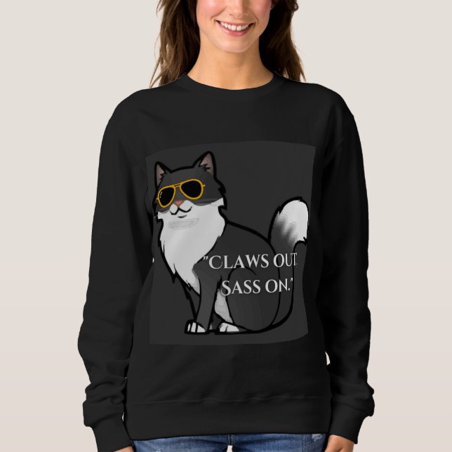 SUDADERA "CLAWS OUT CATS BRAND" (Anverso)