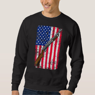 Sudadera Clay Pigeon Disparando La Bandera De La escopeta E