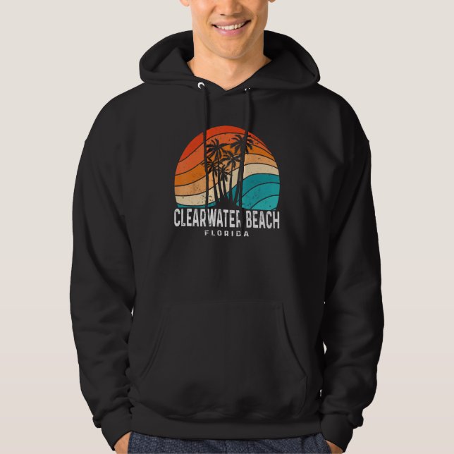 Sudadera Clearwater Beach Florida Palm Tree Beach Souvenir (Anverso)