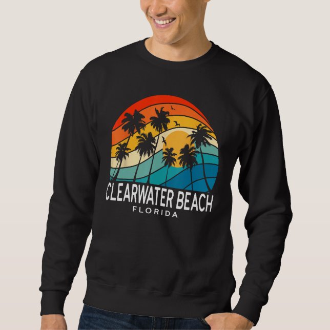 Sudadera Clearwater Beach Florida Palm Tree Tropical Beach  (Anverso)