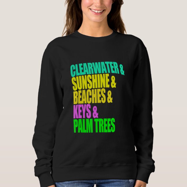Sudadera Clearwater Florida Playas Palm Trees Sunshine Vac (Anverso)