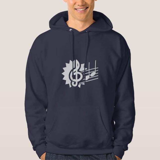 Sudadera Clef agudo azul; Notas de la música (Anverso)