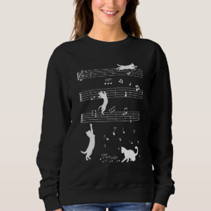 Sudadera Clef de notas musicales de gato de música de kitty