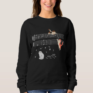 Sudadera Clef Musician Cute Cat Kitty Play Music Note